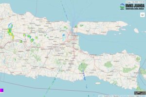 Tangkapan layar citra radar cuaca WOFI di website BMKG Juanda (foto: istimewa)