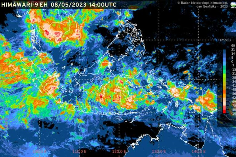 BMKG Deteksi Bibit Siklon Tropis 91S dan 91B di Sekitar Indonesia Tangkapan layar citra satelit BMKG