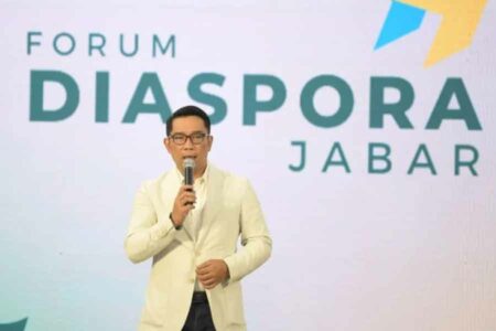 Gubernur Ridwan Kamil saat meluncurkan Forum Diaspora Jawa Barat di Gedung Sate, Kota Bandung