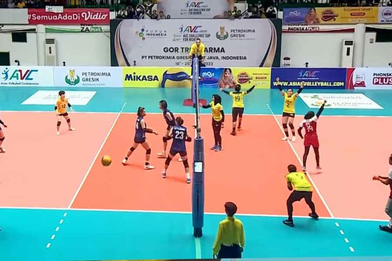 Laga final Asian Volleyball Confederation (AVC) Challenge Cup 2023, Minggu (25/6/2023) malam (foto: tangkapan layar kanal Youtube moji.social)