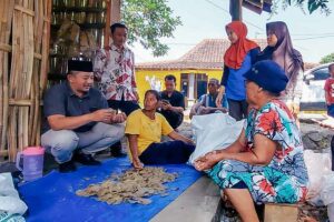 Wakil Bupati Karanganyar Rober Christanto saat mengunjungi kegiatan produksi KWT Mandiri Dusun Seduwet, Karangrejo.