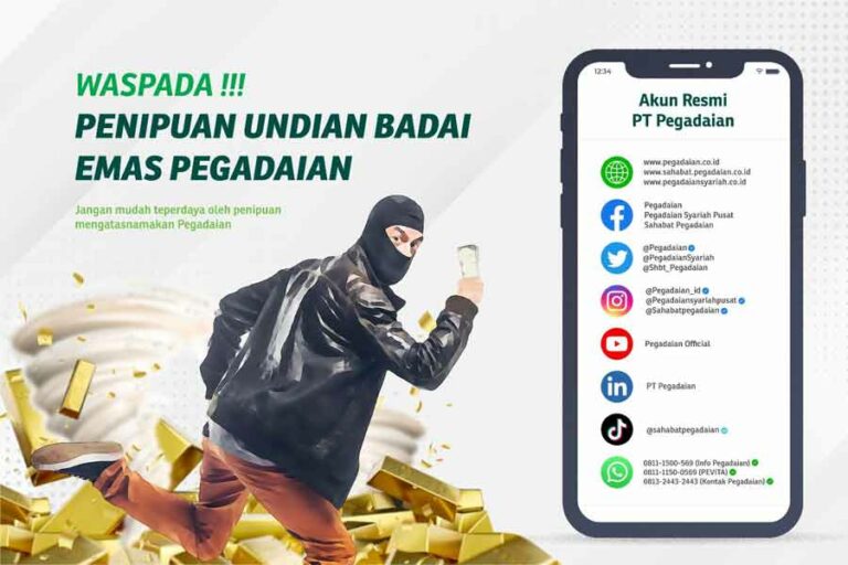 PT Pegadaian Imbau Masyarakat Waspada Modus Penipuan Undian Badai Emas