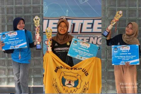 Beberapa mahasiswa UNS yang berhasil memborong gelar juara dalam ajang Forda Jateng Inorga Foni 2023 (foto: Dok Humas UNS)