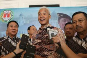 Ganjar Pranowo saat menghadiri peringatan HUT Persatuan Purnawirawan (PP) Polri ke-24.