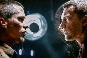 Christian Bale dan Sam Worthington dalam film Terminator Salvation (2009)