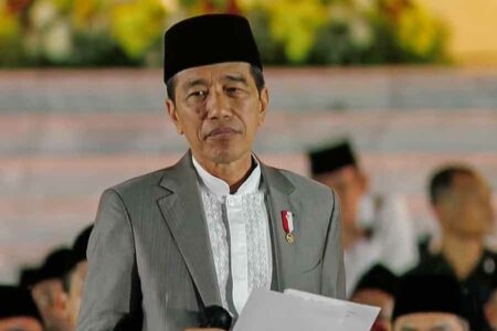 Presiden RI Joko Widodo saat menyampaikan pesan dalam acara Zikir dan Doa Kebangsaan, HUT ke-78 Indonesia Merdeka