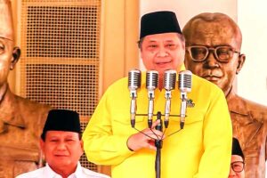 Partai Golkar dan PAN Resmi Deklarasikan Dukungan pada Prabowo Subianto dalam Pilpres 2024 Ketua Umum Partai Golkar Airlangga Hartarto saat berbicara di Museum Perumusan Naskah Proklamasi, Menteng, Jakarta Pusat