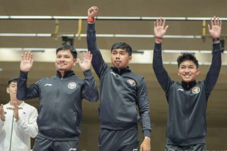 Muhammad Sejahtera Sumbang Medali Emas Kedua bagi Indonesia di Asian Games 2022 Hangzhou Emas kedua Indonesia dari cabang olahraga menembak di Asian Games 2022 Hangzhou. (foto: NOC Indonesia)
