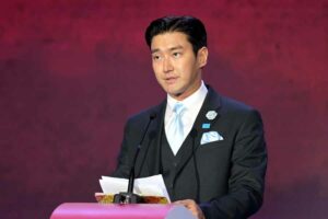 Choi Si-won Dubes Regional UNICEF, Ajak Pemimpin ASEAN Berinvestasi pada Anak Choi Si-won saat menyampaikan pidatonya di ASEAN Business Investment Summit (ABIS) 2023 di Jakarta (foto: Dok KTT ASEAN 2023)