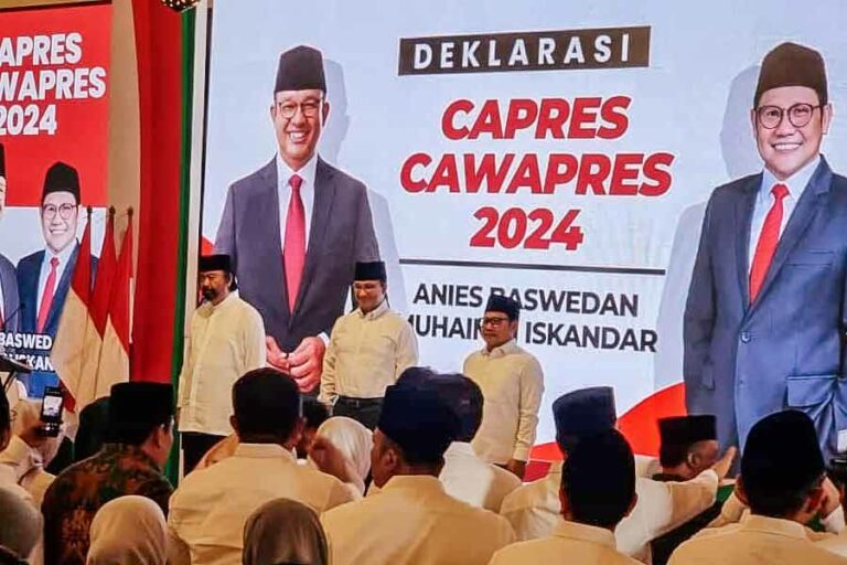 Deklarasi Anies Baswedan dan Muhaimin Iskandar sebagai Capres dan Cawapres 2024 (foto: dok beritajatim.com)