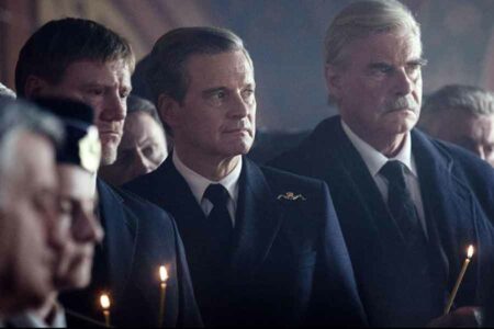 Colin Firth, Peter Simonischek, dan Steven Waddington dalam The Command (2018)