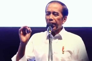 Presiden Jokowi saat berbicara dalam Konsolidasi Nasional Jaringan Relawan Alap-Alap Jokowi di Bogor, Jawa Barat