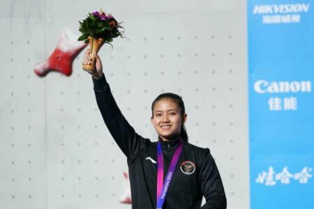 Desak Made Rita Kusuma Dewi, salah satu peraih medali emas nomor speed putri (foto: Dok NOC Indonesia)