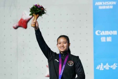 Asian Games 2022, Tim Merah Putih Raih 7 Medali Emas Desak Made Rita Kusuma Dewi, salah satu peraih medali emas nomor speed putri (foto: Dok NOC Indonesia)