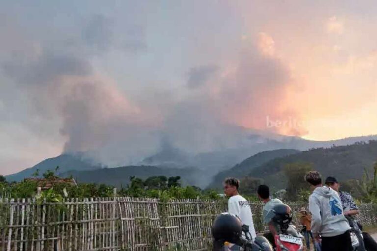 Kebakaran yang mengarah ke Puncak Gunung Lawu (foto: dok beritajatim.com)