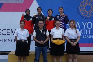 Tim Pelajar Atletik Indonesia menunjukkan prestasi yang baik di ajang 15th Sea Youth Athletics Championships 2023, Pathum Thani, Thailand (foto: dok kemenpora)