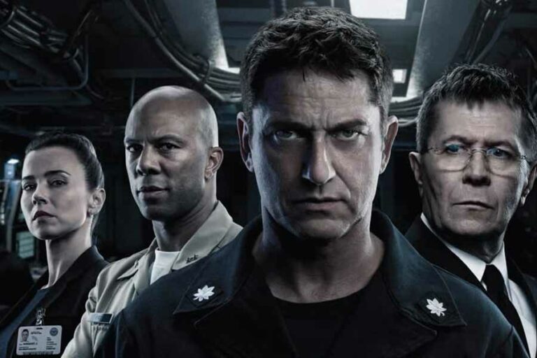 Linda Cardellini, Common, Gerard Butler, dan Gary Oldman, dalam Hunter Killer (2018)