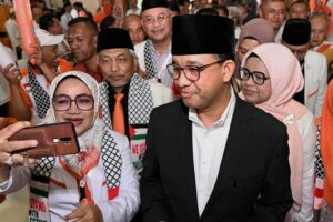 Anies Baswedan saat menghadiri Kick off Kampanye Nasional AMIN di Depok.