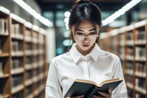 Minat Baca Gen Z Meningkat, Konsumsi Hiburan Digital di Indonesia Menurun pada 2025 Ilustrasi seorang remaja sedang membaca buku di perpustakaan