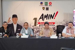 Diskusi publik visi, misi, dan program Anies Baswedan-Muhaimin Iskandar (AMIN) di sektor pertanian di Sekretariat Koalisi Perubahan, Jakarta