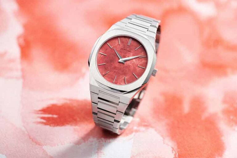Tiga Rekomendasi Kado Unik untuk Imlek dan Valentine D1 Milano Ultra Thin Bracelet 40MM Watercolor Red, salah satu alternatif kado spesial di momen Imlek dan Hari Valentine