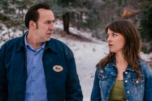 Sarah Lind dan Nicolas Cage dalam The Humanity Bureau (2017)