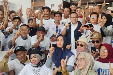 Para pensiunan PT Pos Indonesia menggelar deklarasi dukungan untuk AMIN