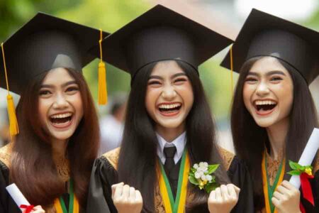 Ilustrasi lulusan sekolah di Indonesia