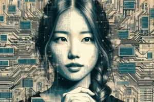 Ilustrasi manusia dan artificial intelligence