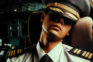 Ilustrasi pilot yang tertidur