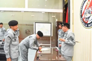 Acara Serah Terima Jabatan Pimpinan Tinggi Pratama Bakamla RI di Aula Ary Hasibuan Mabes Bakamla RI, Jakarta