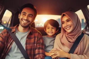 Tugu Insurance Siapkan Layanan Perlindungan untuk Pemudik dan Liburan Lebaran Ilustrasi sebuah keluarga sedang menikmati momen mudik lebaran