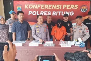 Kapolres AKBP Albert Zai saat memberikan keterangan kasus kekerasan seksual di Kota Bitung (foto: Dok Humas Polri)