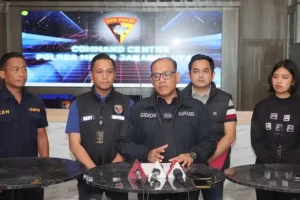 Polisi Tetapkan Satu Tersangka Kasus Penganiayaan di STIP Marunda Kapolres Metro Jakarta Utara Kombes Pol Gidion Arif Setyawan, saat memberikan keterangan di depan meda (foto: Dok Humas Polri)