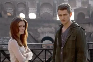 Hayden Christensen dan Rachel Bilson dalam sebuah adegan dalam film Jumper (2008)