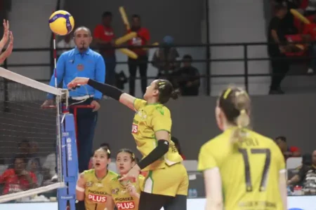 Tim putri Gresik Petrokimia Pupuk Indonesia di PLN Mobile Proliga 2024