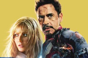 Robert Downey Jr bersama Gwyneth Paltrow dalam Iron Man 3 (2013)