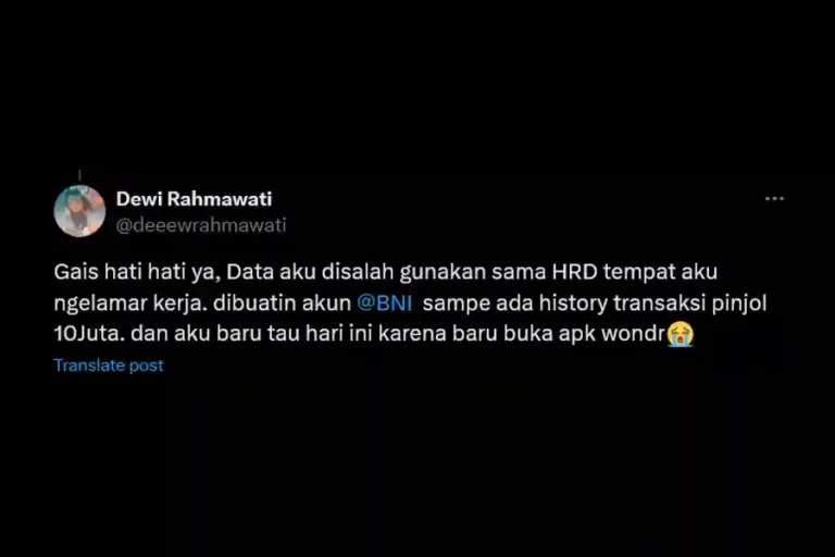 Tangkapan layar cuitan di platform X
