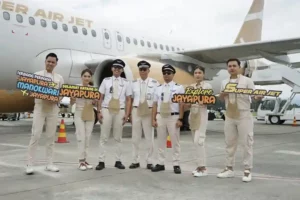 Super Air Jet siap melayani penerbangan dari Bandar Udara Rendani, Manokwari (MKW) menuju Bandar Udara Sentani, Jayapura (DJJ).