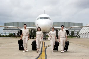 Sejumlah awak kabin Super Air Jet