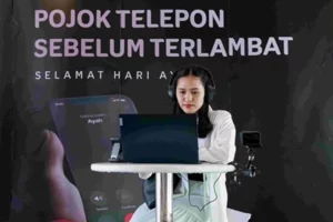 Pojok khusus #TeleponSebelumTerlambat di M Bloc Space untuk menelepon orang tua dan membagikan pengalaman ini di media sosial.