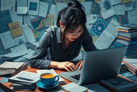 Layanan Cloud Storage Gratisan vs Berbayar, Semua Sesuai Kebutuhan Ilustrasi seorang wanita sedang menggunakan laptop untuk mengolah data (foto: Generate AI)
