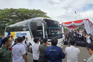 Mudik Gratis Pemprov Banten, DAMRI Kerahkan 32 Bus Antar Ribuan Peserta Program mudik gratis yang menggunakan 32 bus DAMRI