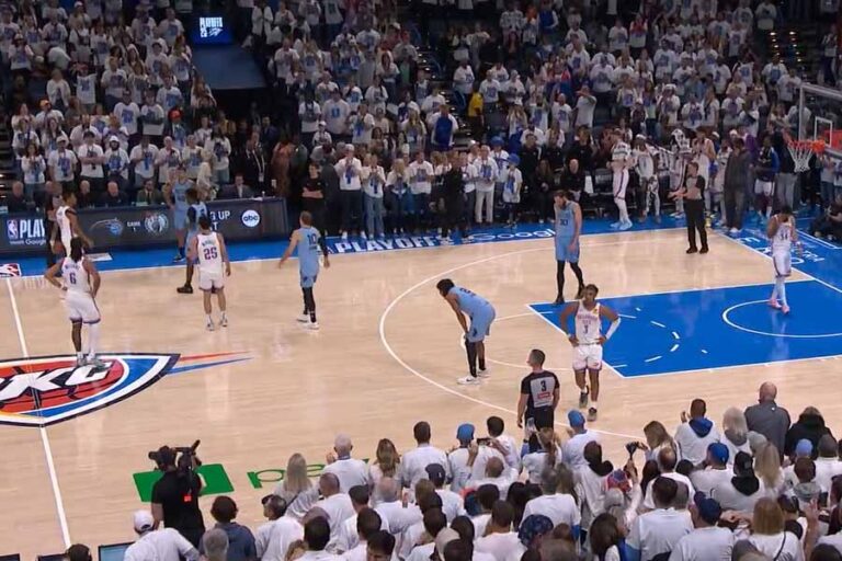 Thunder menang telak atas Grizzlies dengan selisih 51 poin di Game 1 playoff, menjadi kemenangan terbesar kelima dalam sejarah NBA postseason. (foto: tangkapan layar x.com/NBA)