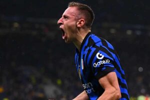 Inter Milan Singkirkan Barcelona Lewat Laga Thriller 4-3 di Semifinal Liga Champions Ekspresi Davide Frattesi (foto: Dok Inter Milan)