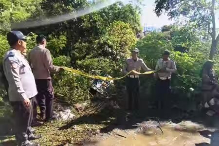 Minibus Elf masuk jurang sedalam 7 meter di Ciawitali, Garut. Seluruh 9 penumpang selamat