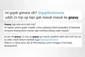 GoPay Alami Gangguan, Pengguna Keluhkan Saldo Tak Bertambah Usai Top Up Tangkapan layar beberapa pengguna layanan GoPay yang mengungkap kekecewaannya di platform X