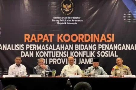 Kemenko Polkam Lakukan Koordinasi Pencegahan Konflik Sosial, Libatkan Tim Terpadu Kemenko Polkam bersama Pemprov Jambi bahas strategi pencegahan konflik sosial lewat Tim Terpadu (foto: Dok Polkam)