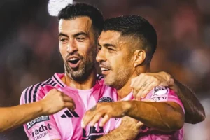 Luis Suárez, dua kali tendangan penalti, dua gol. Inter Miami CF 2, Tigres 1 (sumber foto: facebook @InterMiamiCF)