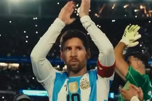 Lionel Messi usai membawa kemenangan untuk Argentina 3-0 atas Venezuela dalam Kualifikasi Piala Dunia 2026